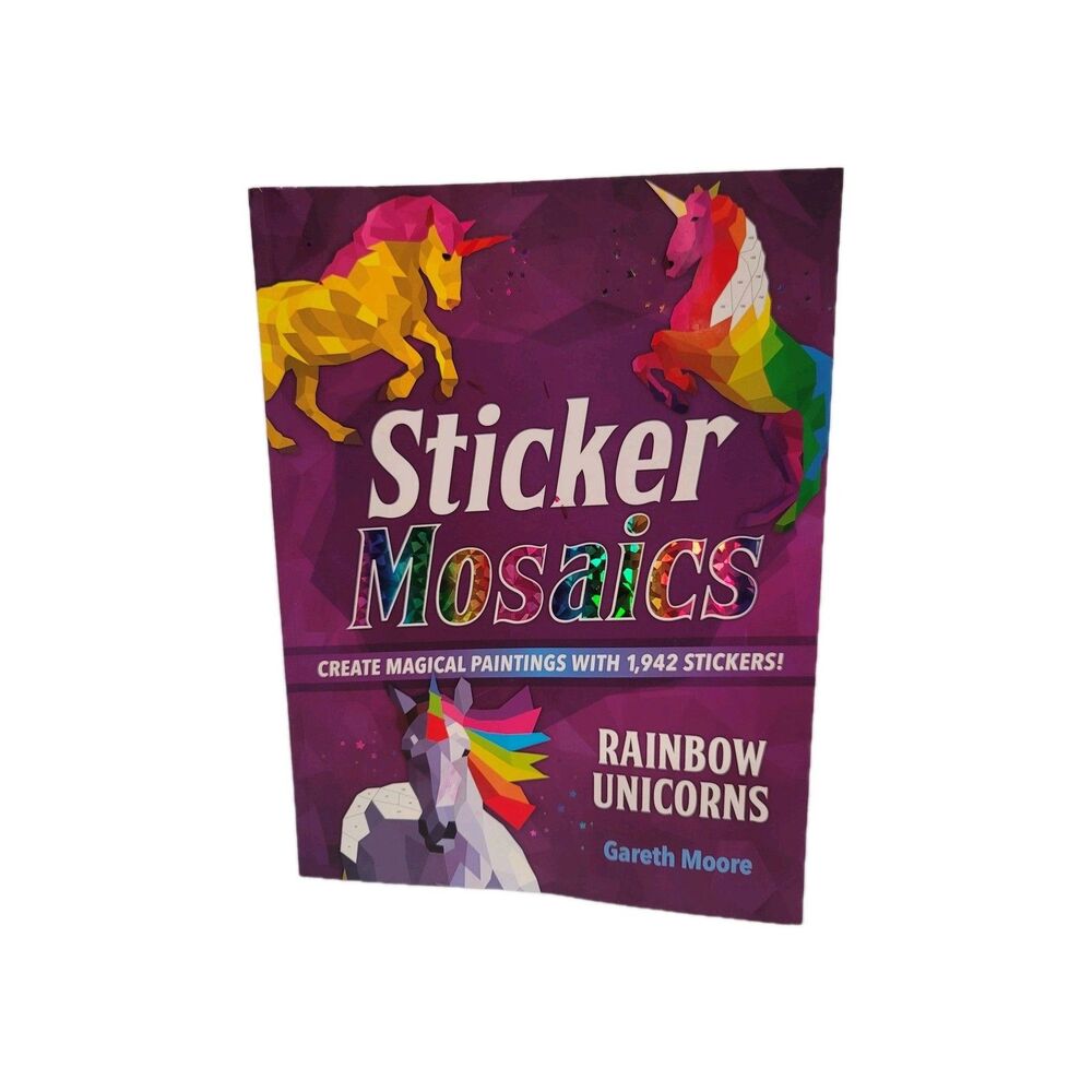 Sticker Mosaics: Rainbow Unicorns Paint w/Stickers Activity Book 1 Completed Pg